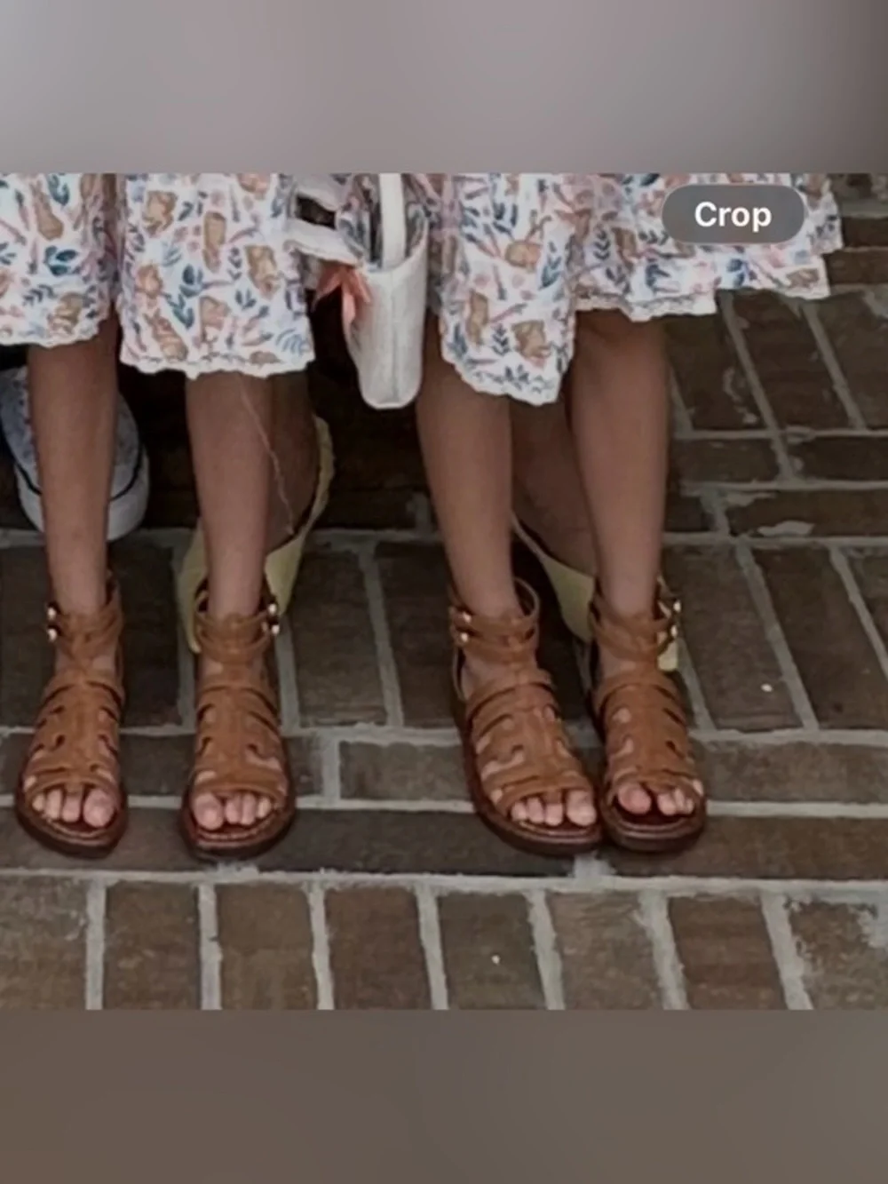Sam Edelman Girls Tan Multi-Strap Genuine Leather Sandals